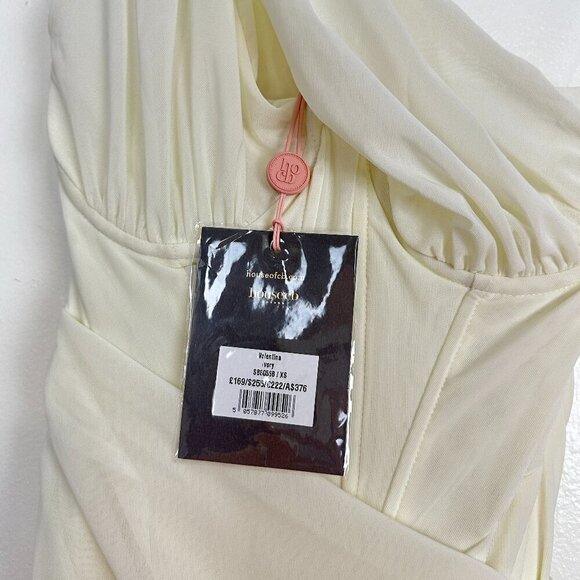 HOUSE OF CB Valentina Asymmetric Cutout One-Shoulder Midi Dress in Ivory XS NWT - Picture 8 of 16